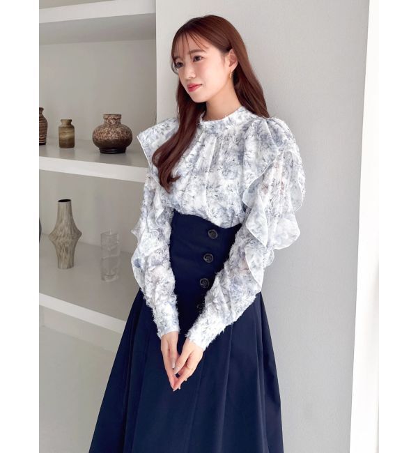 dazzlin「ヘアリーフラワーシフォンブラウス」|シャツ・ブラウス|