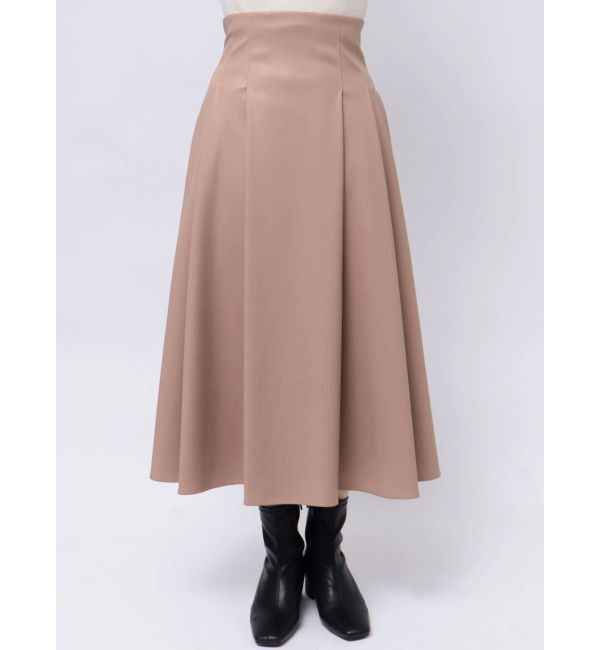 MERCURYDUO「フェイクレザーフレアスカート」|スカート|