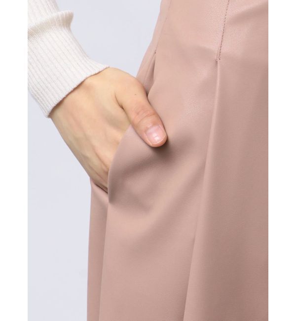 MERCURYDUO「フェイクレザーフレアスカート」|スカート|