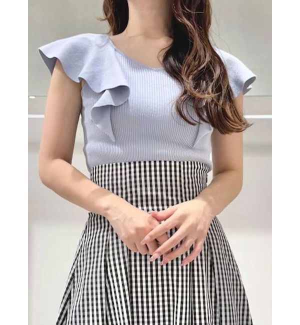 MERCURYDUO「2WAY総針ラッフルコンパクトニット」|ニット・セーター|