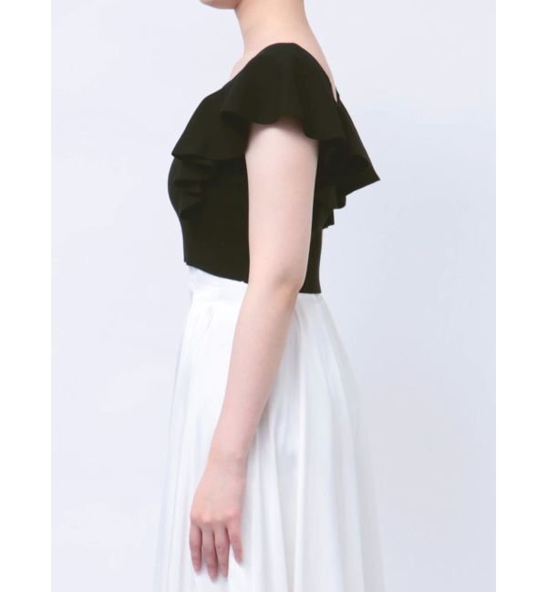 MERCURYDUO「2WAY総針ラッフルコンパクトニット」|ニット・セーター|