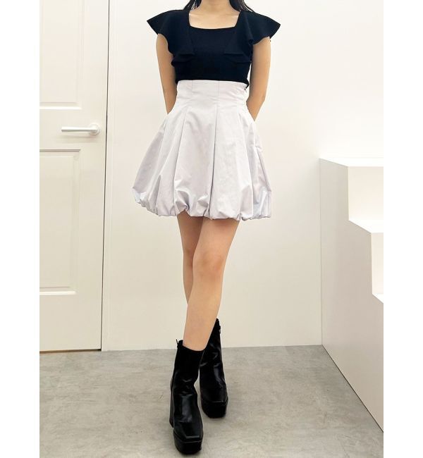 MERCURYDUO「2WAY総針ラッフルコンパクトニット」|ニット・セーター|