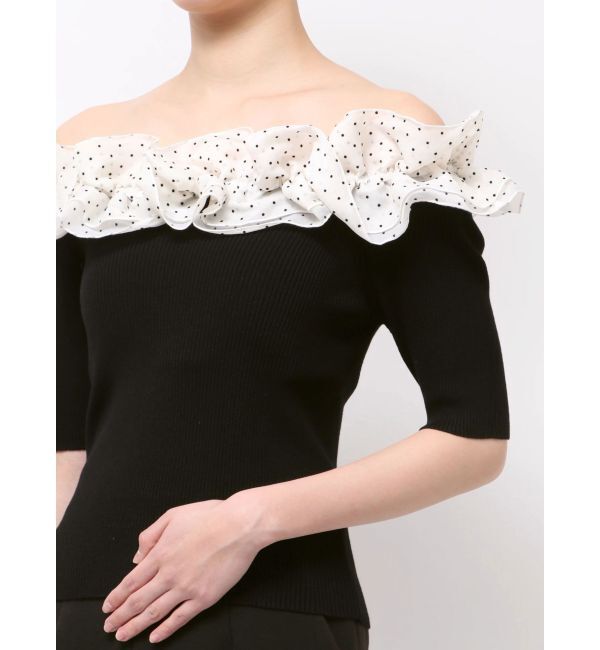 MERCURYDUO「2WAY異素材ランダムラッフルニット」|ニット・セーター|