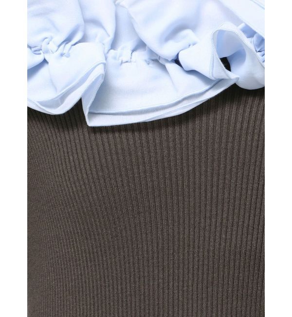 MERCURYDUO「2WAY異素材ランダムラッフルニット」|ニット・セーター|