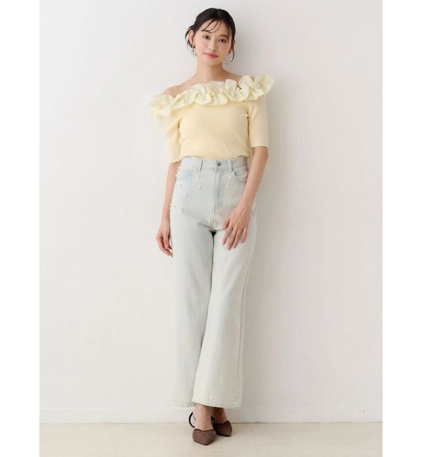 MERCURYDUO「2WAY異素材ランダムラッフルニット」|ニット・セーター|