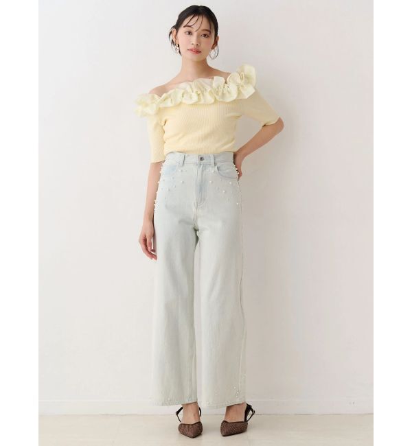 MERCURYDUO「2WAY異素材ランダムラッフルニット」|ニット・セーター|