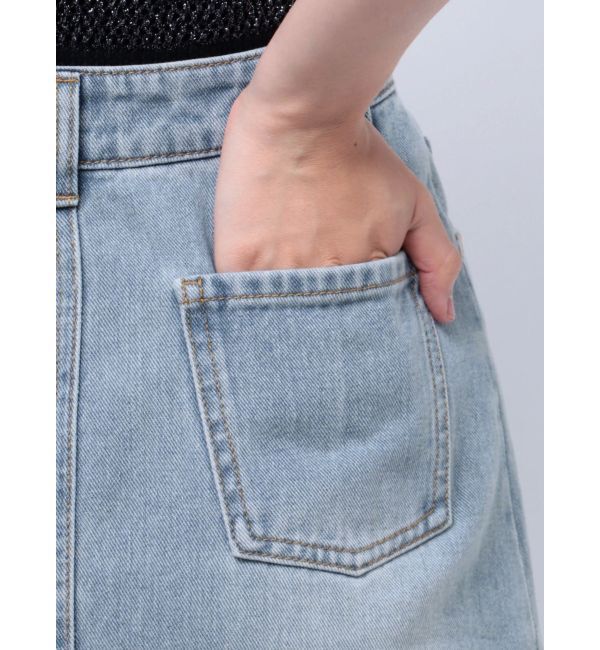 MURUA「デニムフロントオープンロングスカート」|スカート|