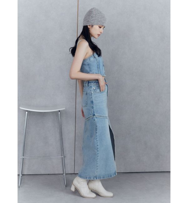 MURUA「デニムフロントオープンロングスカート」|スカート|