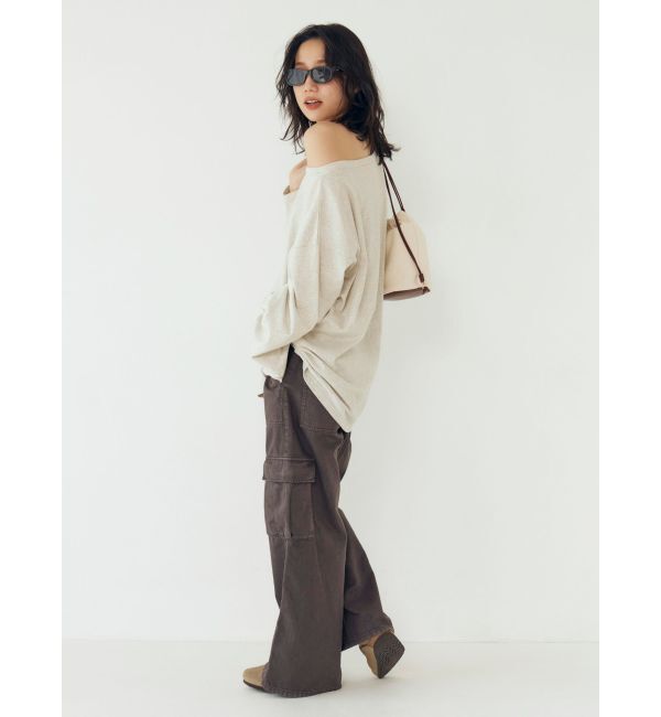 Ungrid「ボートネックビックシルエットロングスリーブTee」|Tシャツ・カットソー|