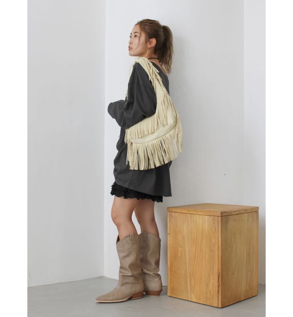 Ungrid「ボートネックビックシルエットロングスリーブTee」|Tシャツ・カットソー|