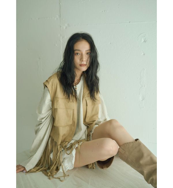 Ungrid「ボートネックビックシルエットロングスリーブTee」|Tシャツ・カットソー|