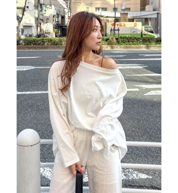 Ungrid「ボートネックビックシルエットロングスリーブTee」|Tシャツ・カットソー|