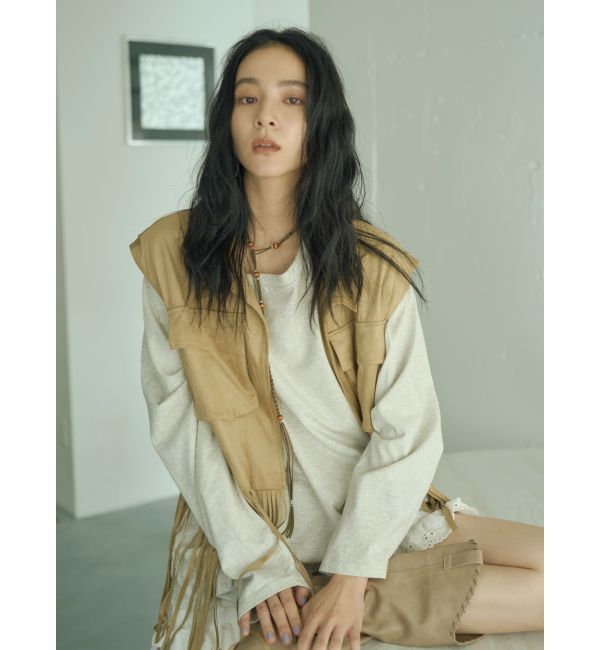 Ungrid「ボートネックビックシルエットロングスリーブTee」|Tシャツ・カットソー|