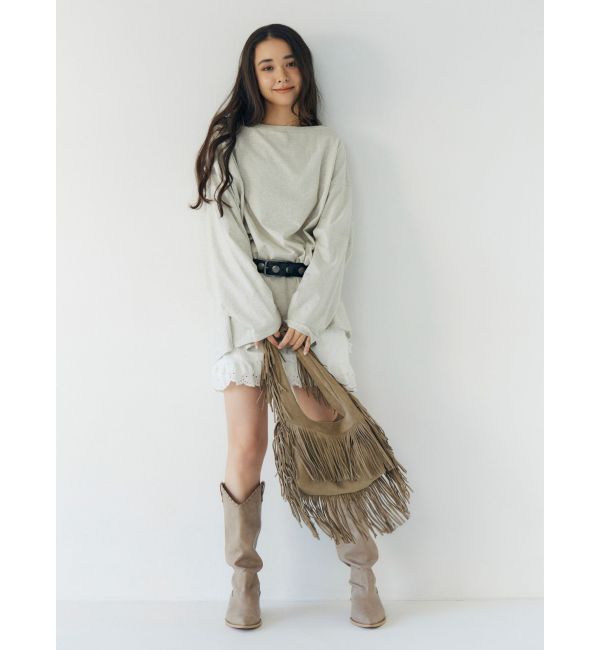 Ungrid「ボートネックビックシルエットロングスリーブTee」|Tシャツ・カットソー|