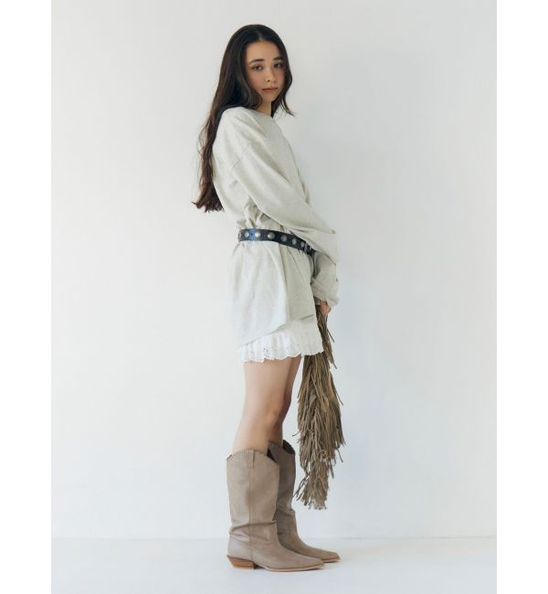 Ungrid「ボートネックビックシルエットロングスリーブTee」|Tシャツ・カットソー|