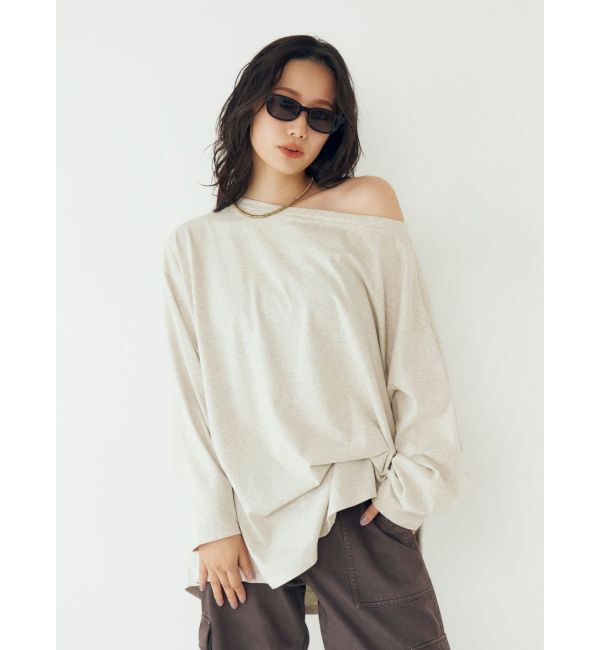 Ungrid「ボートネックビックシルエットロングスリーブTee」|Tシャツ・カットソー|