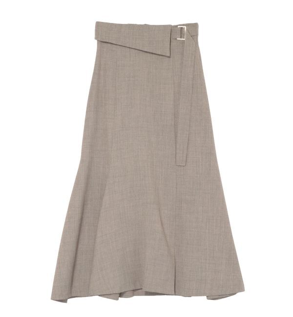 LAGUNAMOON「アシンメトリーウエストラペルスカート」|スカート|ベージュ