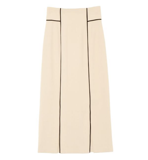 LAGUNAMOON「バイカラーパイピングスカート」|スカート|ベージュ