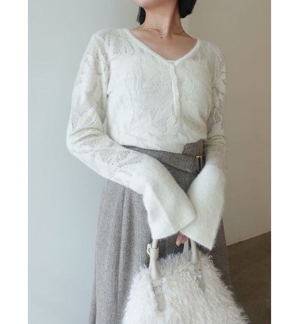 LAGUNAMOON「ヘアリージャガードニットプルオーバー」|ニット・セーター|