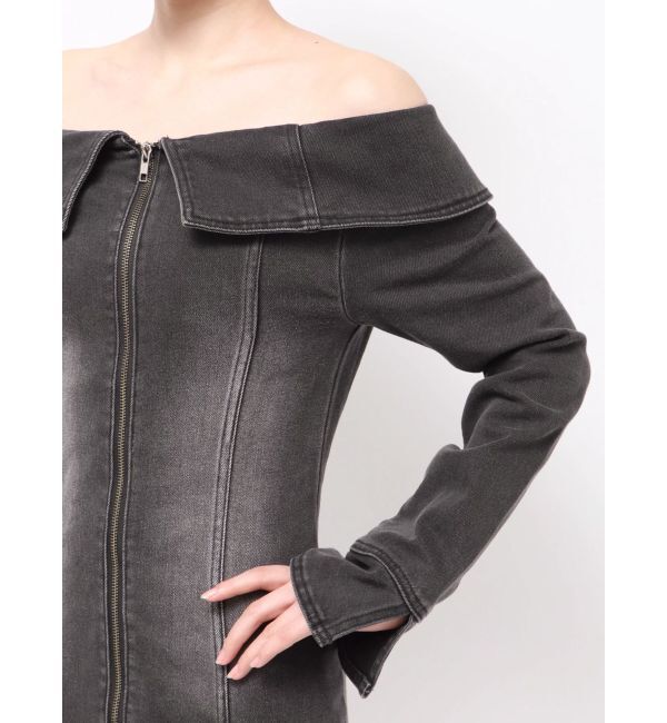 EVRIS「オフショルデニムミニワンピース」|ワンピース|