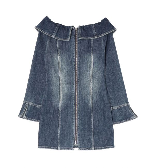 EVRIS「オフショルデニムミニワンピース」|ワンピース|