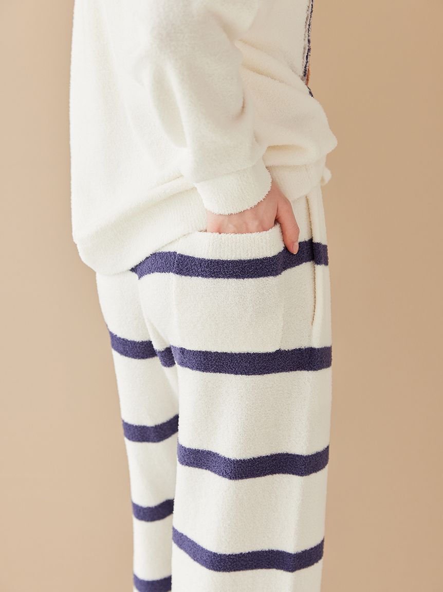 gelato pique「【ONLINE限定】【UNISEX】エアリーモコプレイフルDOGジャガードプルオーバー&ボーダーロングパンツセット」|ルームウェア|