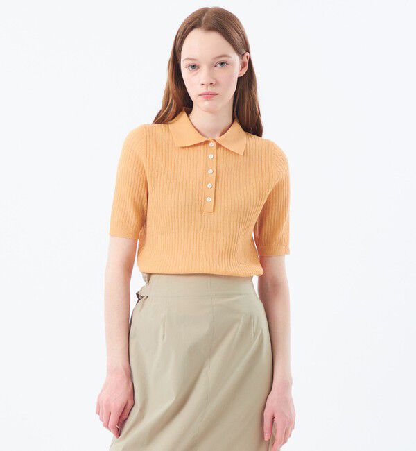 MACKINTOSH PHILOSOPHY「サマーリブポロニット」|ニット・セーター|オレンジ