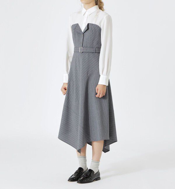  「ストライプビスチェコンビワンピース」|ワンピース|