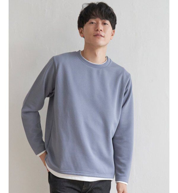 ikka「フクレジャガードクルーネックレイヤード」|Tシャツ・カットソー|
