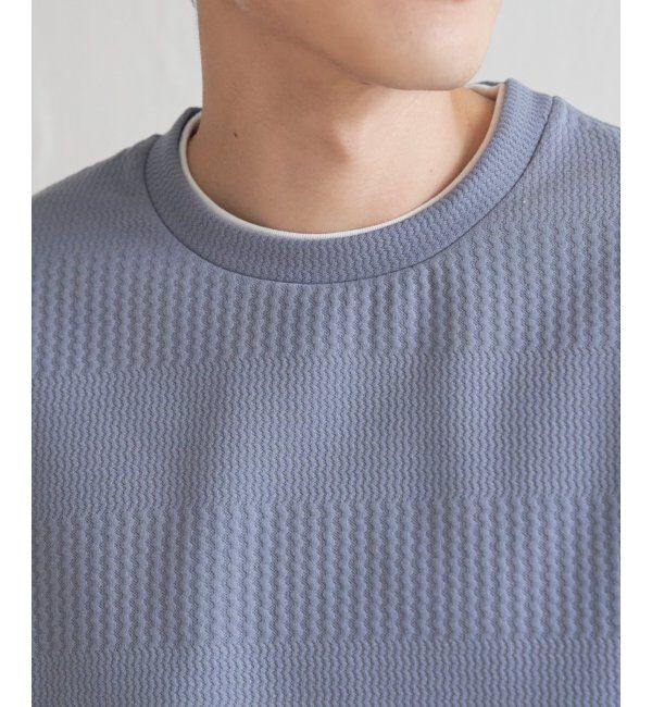 ikka「フクレジャガードクルーネックレイヤード」|Tシャツ・カットソー|