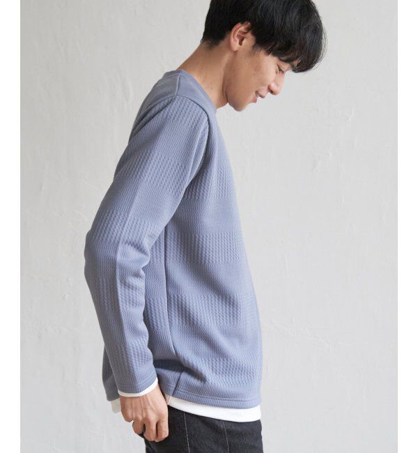 ikka「フクレジャガードクルーネックレイヤード」|Tシャツ・カットソー|