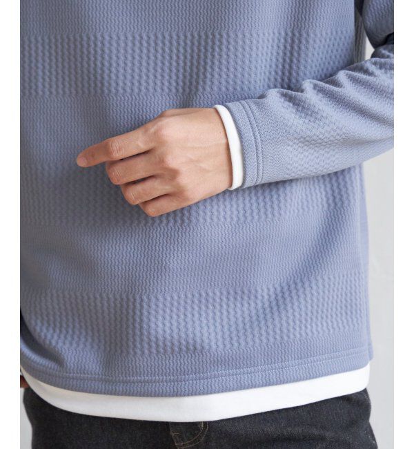 ikka「フクレジャガードクルーネックレイヤード」|Tシャツ・カットソー|