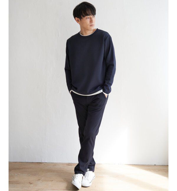 ikka「フクレジャガードクルーネックレイヤード」|Tシャツ・カットソー|