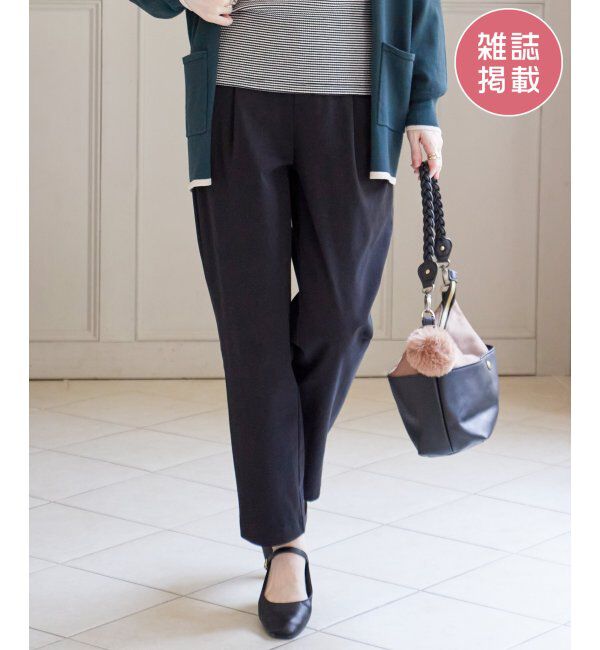 ikka「GOKU楽ストレッチテーパードパンツ」|その他|ブラック