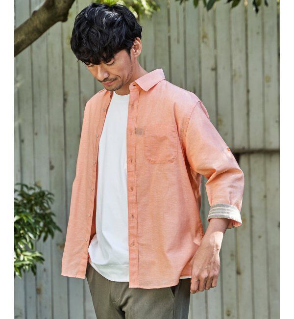 ikka「フレンチリネンMIX袖2WAYシャツ」|シャツ・ブラウス|オレンジ