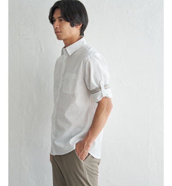ikka「フレンチリネンMIX袖2WAYシャツ」|シャツ・ブラウス|