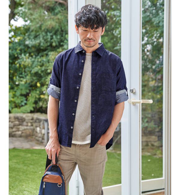 ikka「フレンチリネンMIX袖2WAYシャツ」|シャツ・ブラウス|