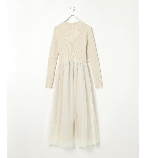 VENCE share style「ニットチュールドッキングワンピース」|ワンピース|