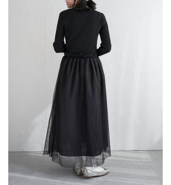 VENCE share style「ニットチュールドッキングワンピース」|ワンピース|