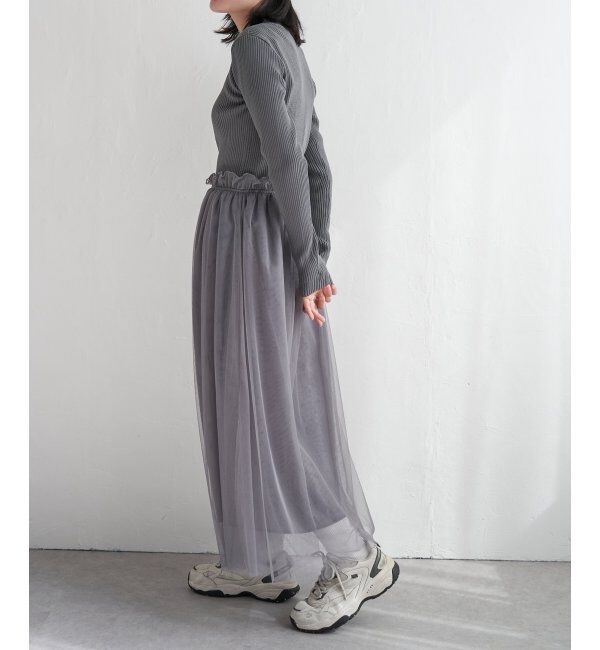 VENCE share style「ニットチュールドッキングワンピース」|ワンピース|