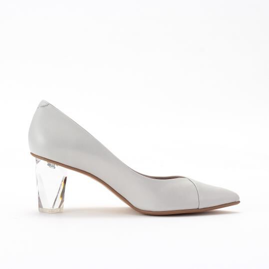 銀座かねまつ「LSFF2610SHPLGY【本革】ダイヤカットヒールパンプス」|パンプス|