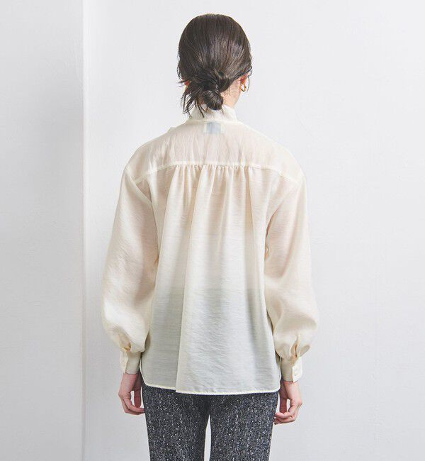 UNITED ARROWS「オーガンジー フリル＆ボウタイ ブラウス」|シャツ・ブラウス|