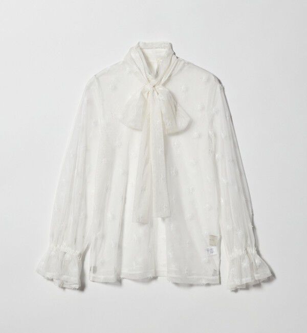 UNITED ARROWS「チュールフラワー ボウタイブラウス ‐ウォッシャブル‐」|シャツ・ブラウス|