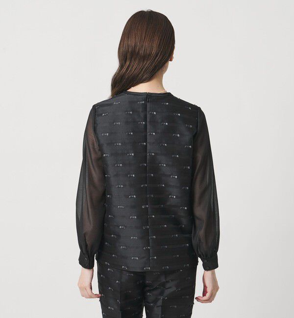 UNITED ARROWS「リボン カットジャガード ブラウス」|シャツ・ブラウス|