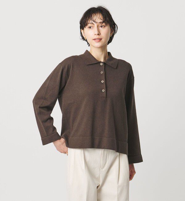 UNITED ARROWS「4WAY シャツコンビ ポロニット ‐ウォッシャブル‐」|ニット・セーター|