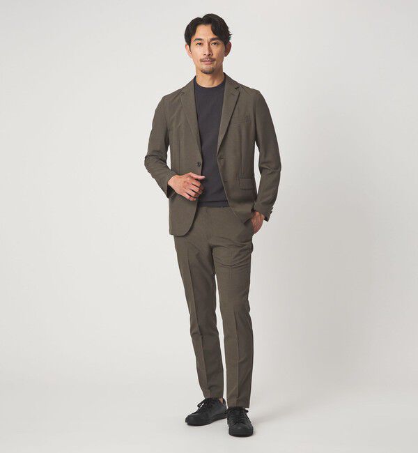 UNITED ARROWS green label relaxing「【WEB限定】JUST fit ドライポリエステル ナロー セットアップ -吸水速乾-」|テーラードジャケット|OLIVE