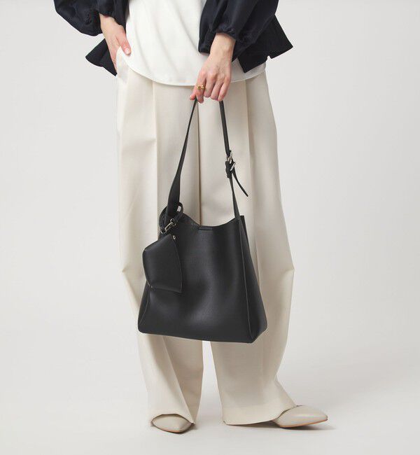 UNITED ARROWS green label relaxing「ワンハンドル チャームバッグ」|ショルダー・メッセンジャー|BLACK