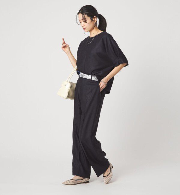 UNITED ARROWS green label relaxing「［size SHORT/TALLあり］リネンライク ストレート パンツ」|スラックス|