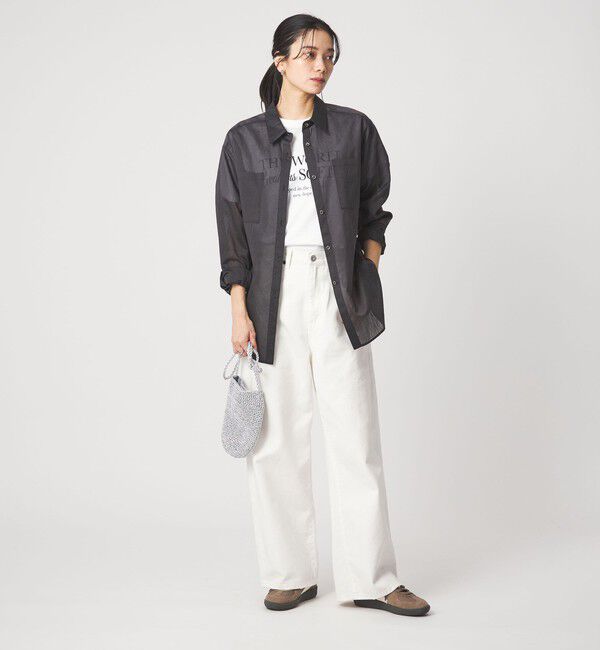 UNITED ARROWS green label relaxing「シアー ストライプ シャツ」|シャツ・ブラウス|