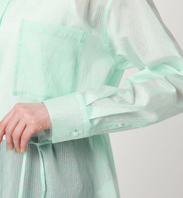 UNITED ARROWS green label relaxing「シアー ストライプ シャツ」|シャツ・ブラウス|